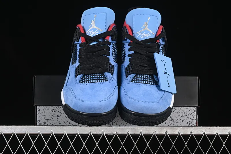 All categories Air Jordan Jordan series basketball shoes Air Jordan 4 Travis Scott Cactus Jack x Air Jordan 4 Retro AJ4 Joe 4 joint model suede blue 308497-406